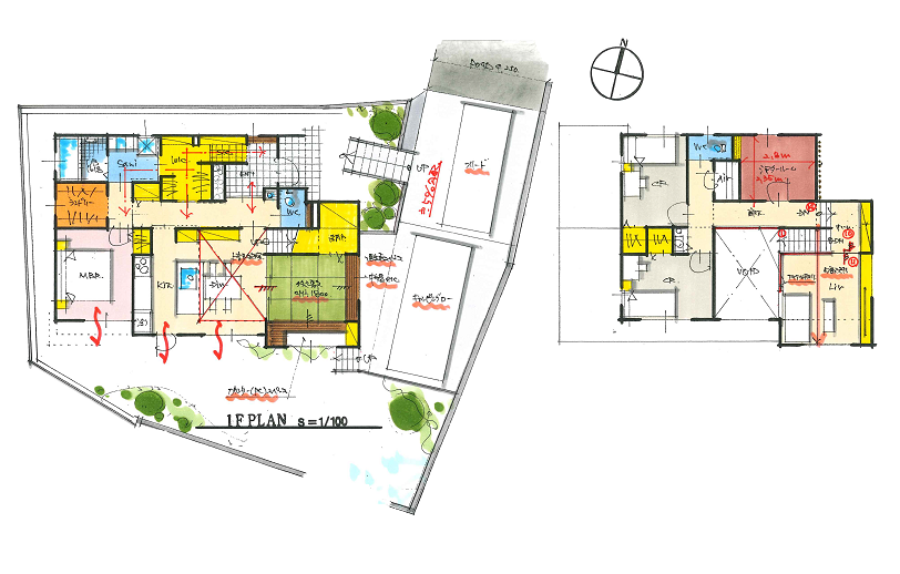 シアタールームと中二階のリビングが魅力の住まい プラン提案実例 山口 広島の注文住宅ならエルクホームズ